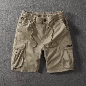Nouveaux shorts d'été décontractés pour hommes 2026, multi-poches, amples, élastiques, en pur coton, longueur cinq pouces - Product Image 3