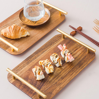 Assiette de présentation en bois d'acacia de 8 pouces à motif original – Assiette de service ronde écologique pour les ensembles de cadeaux de mariage