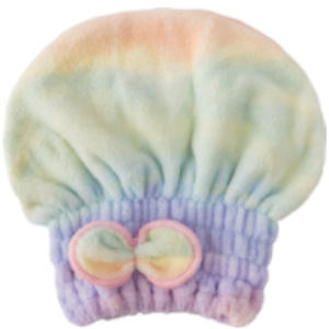 Gorro de secado de cabello Jiemeirui Rainbow de 26x31 cm, toalla de microfibra súper absorbente para mujeres, gorro de ducha de secado rápido. - Product Image 5