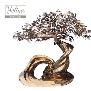 Custom Stainless Steel Metal Casting Bronze Tree Sculpture Metal Plating Decoration Manufacturer