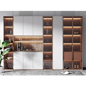 Meuble de salon personnalisable en usine, design moderne style ferme, vitrine de rangement avec portes vitrées, support en bois, mobilier de maison - Product Image 2