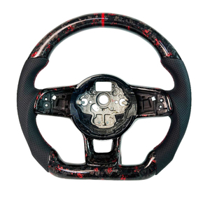 Volant en fibre de carbone <span class=keywords><strong>rouge</strong></span> forgé pour Volkswagen MK7 <span class=keywords><strong>Golf</strong></span> <span class=keywords><strong>7</strong></span> <span class=keywords><strong>GTI</strong></span> R <span class=keywords><strong>7</strong></span>.5 pour MK4 MK5 MK6 ancien volant de voiture de sport de mise à niveau - Product Image 1