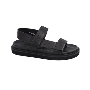 <span class=keywords><strong>Sandales</strong></span> décontractées noires en <span class=keywords><strong>cuir</strong></span> pour <span class=keywords><strong>hommes</strong></span>, modèle 2026, à enfiler, couleur personnalisable, respirantes, plates, avec semelle intérieure en caoutchouc, style California - Product Image 1