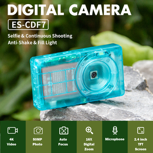 맞춤형 색상 반투명 쉘 4K 비디오 50MP 사진 자동 초점 16배 디지털 줌 컴팩트 카메라 2.4인치 화면 - Product Image 2