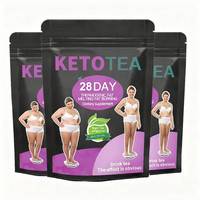 Sachets de thé minceur Keto 28 jours, soutien thermogénique naturel à base de plantes, pour adultes unisexe, OEM ODM, marque privée, formule personnalisée, emballage