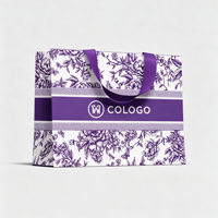 Sac de shopping en carton ivoire recyclable avec logo personnalisé, ruban caché à l'intérieur, 190-230 g/m², pour emballage cadeau de luxe