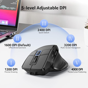 เมาส์ไร้สาย JOMAA แบบ Ergonomic ชาร์จได้ทั้งแบบ USB และบลูทูธ พร้อมหน้าจอแสดงผลแบบ OLD ปุ่มตั้งโปรแกรมได้ สำหรับ Mac PC และเดสก์ท็อป - Product Image 2