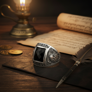 925K Sterling Silver Ottoman Empire Men <b>Ring</b> - Product Image 3