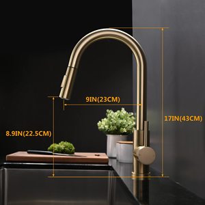 Brushed Gold <strong>Sprayer</strong> <strong>Faucet</strong> SUS 304 Stainless Steel <strong>Faucet</strong> With Hose Pull Down <strong>Utility</strong> Sink <strong>Faucet</strong> for Kitchen - Product Image 5