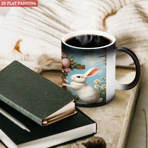 Frosted Black Matte Mug 11oz <b>Ceramic</b> Heat Activated Daily Tea <b>Cup</b> - Product Image 6