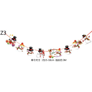 크리스마스 배너 트리 스노우 스타 잎 화환 파티 문자열 당겨 플래그 장식 - Product Image 6