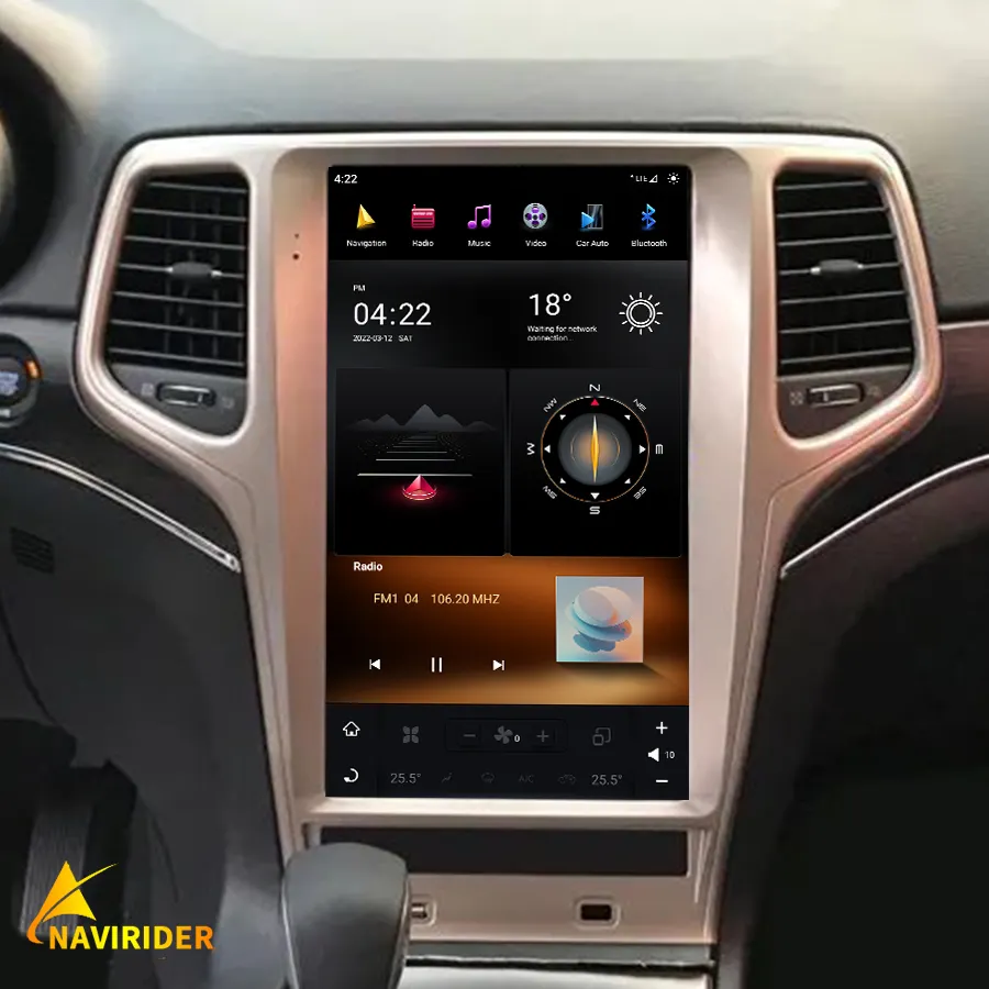 13.6 pollici Tesla schermo verticale autoradio per Jeep Grand Cherokee 2014-2020 GPS Carplay Android 11 auto lettore Video multimediale