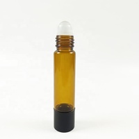 Flacon d'huile essentielle à deux extrémités en verre givré transparent ambré de 3ml/5ml/10ml avec tête de rouleau ou flacon compte-gouttes rechargeable
