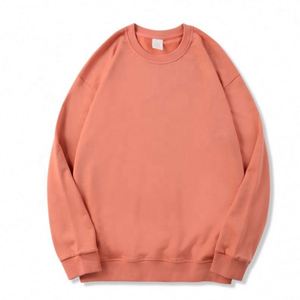 Felpa Larga in Cotone da <span class=keywords><strong>Donna</strong></span>, Manica Lunga <span class=keywords><strong>Senza</strong></span> <span class=keywords><strong>Cappuccio</strong></span>, Pullover Tinta Unita, Top Corto con Collo Tondo, Abbigliamento Femminile - Product Image 3