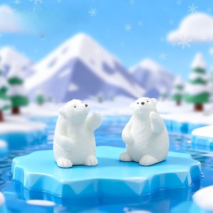 Set de Figuras de Osos Polares en Resina, Adorno de Animales Árticos para Decoración de Escenas de Nieve en Micropaisajes DIY - Product Image 5