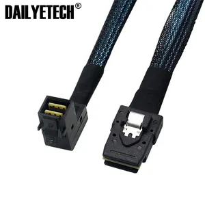 Dailyetech 1M Hd 90 Graden Mini Sas SFF-8643 90 Hoek Naar Sas SFF-8087 Raid Rechte Array Kaart Connector Data kabel