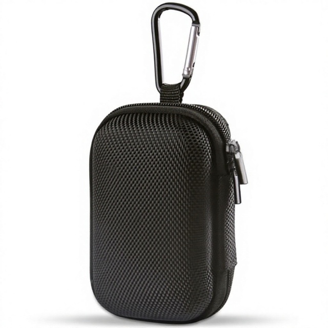 Portable Waterproof Hard EVA Shell Case Dual Mini Travel Organizer with Carabiner for MP3 Players USB Drives Earphones