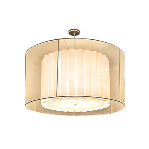 Round Chandelier LED Fabric <b>Light</b> Six-Head White For Home <b>Dining</b> Room - Product Image 5