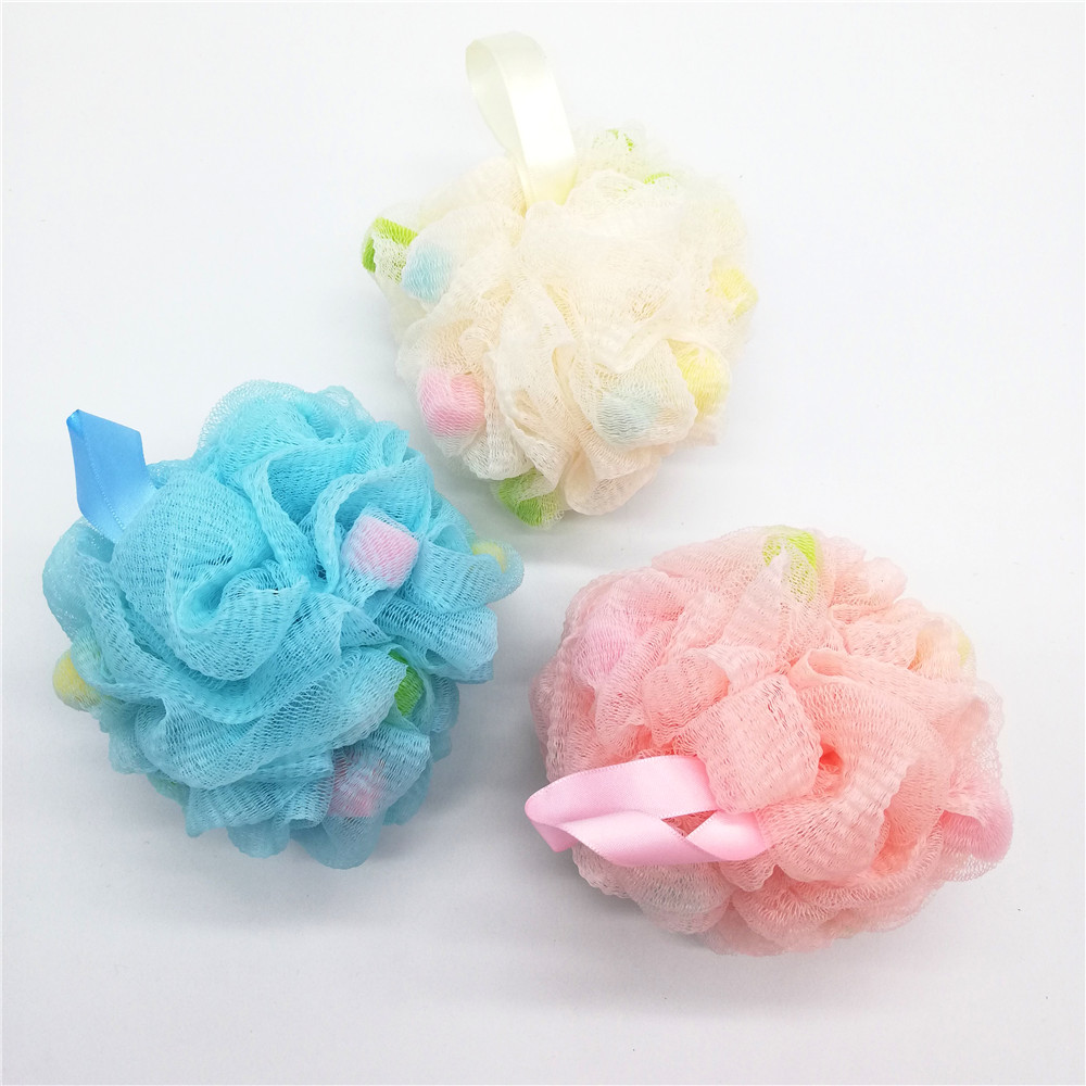 Сетчатая губка для ванны, цветочный люфы, душевой пуф, индивидуальная отшелушивающая губка для ванны с маленькой круглой пеной