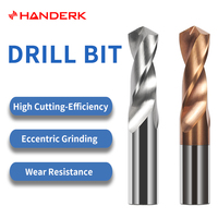 Foret hélicoïdal HANDERK TBZ55 HRC55 en carbure de tungstène avec revêtement AlTiN/TiAlN/TiSiN, haute précision, queue droite pour perçage CNC