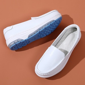 Women White Slip On <b>Nursing</b> <b>Shoes</b> Leather Upper Air Cushion Sole Hospital Work Footwear - Product Image 2