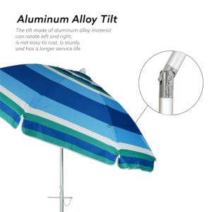 Parasol <span class=keywords><strong>de</strong></span> plage portable robuste <span class=keywords><strong>de</strong></span> 6 pi avec ancre <span class=keywords><strong>de</strong></span> sable, hauteur réglable, évent en aluminium, <span class=keywords><strong>abri</strong></span> solaire pour patio, <span class=keywords><strong>jardin</strong></span> et extérieur - Product Image 5