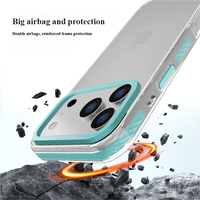 Coque de téléphone rigide en acrylique anti-jaunissement avec pare-chocs souple en TPU, protection antichoc contre les chutes pour iPhone 15 16 17 18 Pro Max