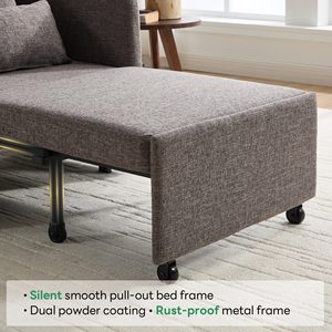 Fauteuil convertible réglable 3-en-1, canapé-lit long escamotable, canapé simple <span class=keywords><strong>pour</strong></span> appartement, dortoir, université - Product Image 6