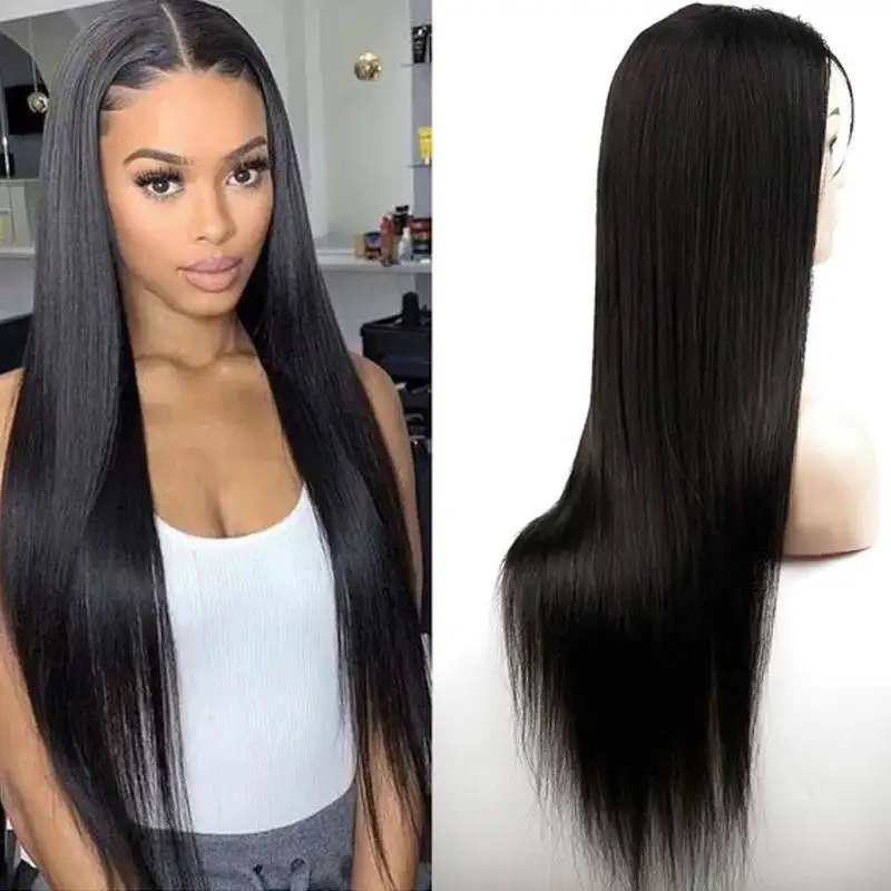 Human Hair and Synthetic Wig Different Colors Human Hair Lace Front Wig Hot Style 8-32 Inches 1 Piece Brazilian Hair Water Wave