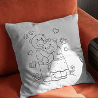 Housse de coussin à colorier soi-même avec marqueurs, motif Saint-Valentin, cadeau parent-enfant, OEM