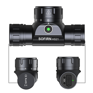 Linterna Frontal Potente <span class=keywords><strong>Sofirn</strong></span> HS21 de 2000 lm con Luz LED SFT40 Roja y Blanca, Recargable con Batería <span class=keywords><strong>18650</strong></span>, EDC con Sensor Infrarrojo - Product Image 4