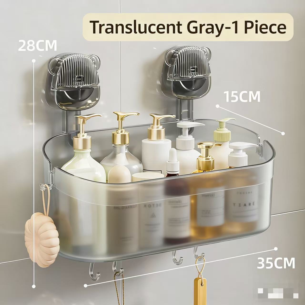 Très grand, transparent gris + 6 crochets