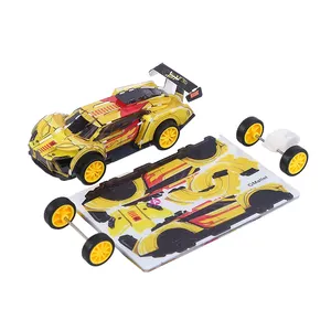 Produk baru tiba hadiah promosi makanan mainan edukasi pp 3D puzzle mobil balap untuk anak-anak