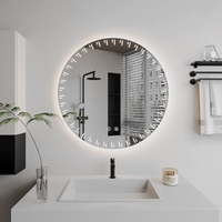 Offre Spéciale moderne luxe infini salle de bain mur LED miroir forme ronde miroir intelligent avec lumière appartement projet Villa hôtel bain