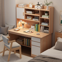 Ensemble de chaise et bureau d'ordinateur avec tiroir et étagère, bureau d'étude convertible en bois écologique pour la maison ou le bureau