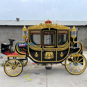 Nouvelle calèche royale noire et or classique, vente flash, calèche royale de luxe pour mariage et visites touristiques - Product Image 6