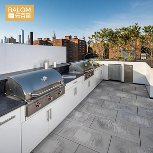 Gabinetes de Exterior de Lujo Personalizados BALOM, Acero Inoxidable 304, Gabinetes de Cocina Modulares Modernos para Exteriores, Resistentes a la Intemperie, con Fregadero y Mesa - Product Image 2