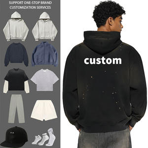 Produsen Terkemuka <span class=keywords><strong>Hoodie</strong></span> Oversize Motif Hewan Bahan French Terry Tebal Model Ripped Distressed untuk Gaya Vintage Acid Wash Musim Gugur - Product Image 2