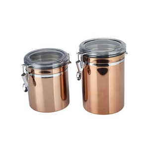 Couvercle à pince hermétique, dessus transparent, peinture cuivrée, boîte de conservation hermétique pour café expresso - Product Image 5