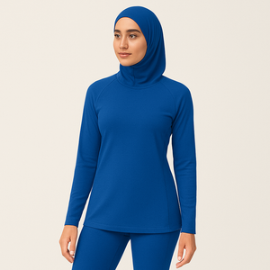 Hauts de sport à manches longues personnalisés pour femmes musulmanes, coupe régulière, grandes tailles, tenue de sport modeste, survêtement de gym - Product Image 6
