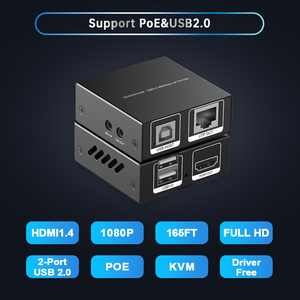 1080P <span class=keywords><strong>HDMI</strong></span> KVM Extender 50m USB 2.0 Extender 2 ports USB Extender sur Cat5e Cat6 RJ45 - Product Image 4