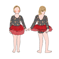 Combinaison bébé fille en tulle à manches longues et col rond avec boutons-pression, nouveau style automne, vente en gros Little Glow Kid