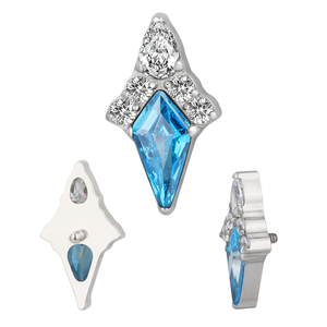 16G Internally Threaded Titanium Labret Lip <b>Ring</b> CNC Set 18K Gold Kite CZ Tear Drop CZ Combined <b>Helix</b> for Wedding Parties Body - Product Image 6