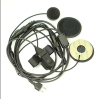 Headset Helm Interkom Sepeda Motor Open Face Speaker Ganda Headset Helm Tahan Air untuk Retevis/Baofeng dengan Steker yang Dapat Diganti