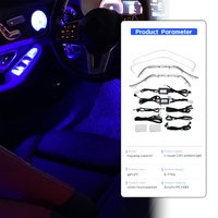 Innenraum-Atmosphärenlampe mit Turbinen-Luftauslass LED-Upgrade 64 Farben Ambientebeleuchtung für Mercedes Benz C-Coupé C205