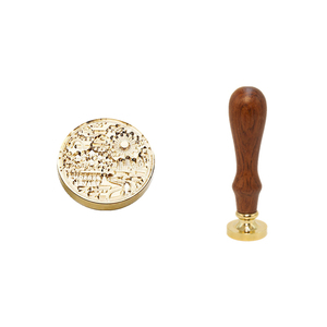 Sceau à cire personnalisable avec poignée en bois, pour cacheter des perles et faire un sceau à <span class=keywords><strong>la</strong></span> main, sur mesure, ensemble de sceau - Product Image 1