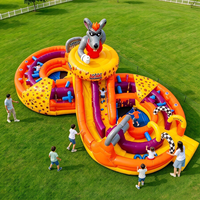 Parcours d'obstacles gonflable géant pour activités sportives de plein air, château gonflable en PVC avec toboggan, facile à assembler pour les fêtes et les événements