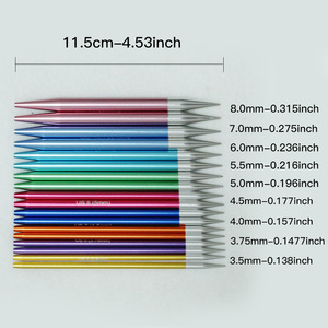 <span class=keywords><strong>9</strong></span> paires d'aiguilles à <span class=keywords><strong>tricoter</strong></span> circulaires interchangeables en aluminium anodisé bicolore, pointes de 11,5 cm, 3,5 mm-8,0 mm pour le tricot à la main - Product Image 3