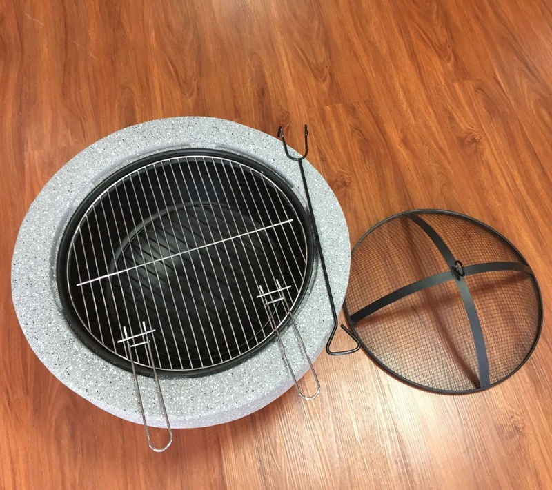 Concrete stone magnesia fire pit Backyard party heater Simple compact brazier stove with lid smokeless utility model