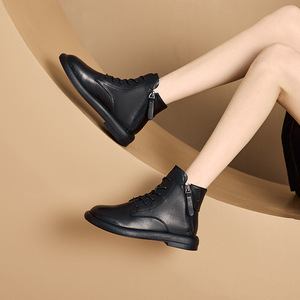 Botas de Mujer de Piel Auténtica Lavada, Estilo Coreano, con Cierre de Doble Cara, Transpirables, Otoño 2025 - Product Image 3